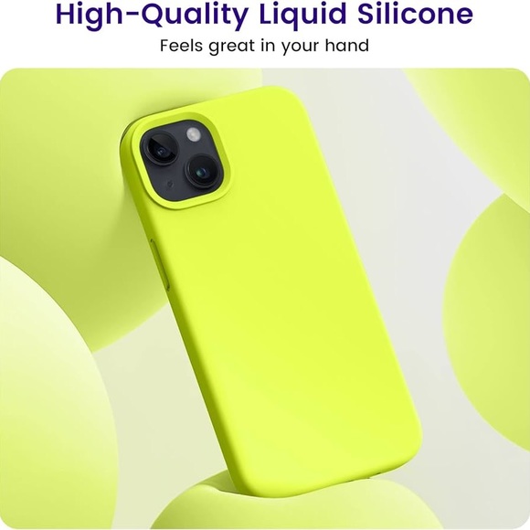 OTOFLY Designed for iPhone 13 Phone Case, Silicone Fluorescent Yellow(105) - Picture 6 of 8